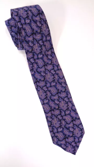 DIVA MEN'S 100% Silk Necktie ITALY Luxury Designer PAISLEY Blue/Purple ...