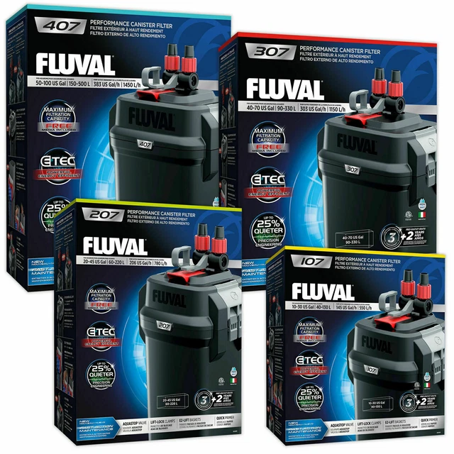 FLUVAL 107 207 307 407 Fx4 Fx6 External Cannister Filter Inc Media Fish
