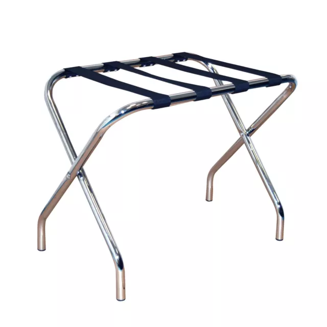 Folding Metal Hotel Luggage Suitcase Rack Stand - Chrome Stainless Steel