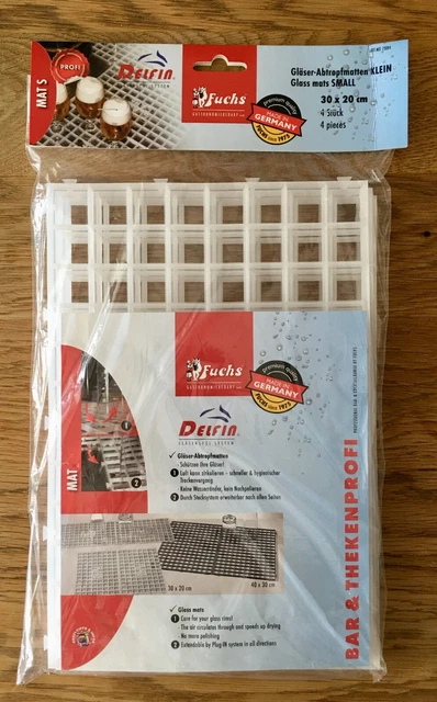 4 Stück Gläser Abtropfmatte Abtropfmatten Gläserspülsystem, 30x20cm je Stück