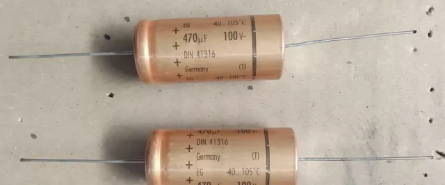 100x EG00LG347L00B ROEDERSTEIN ROE 470uF 100V 105°C Axial AUDIO 18x40