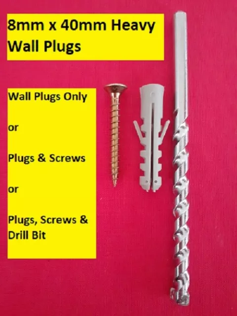 Wallplugs for Concrete Masonry Stone Wall Plugs Only or Add Screws & Drill Bit