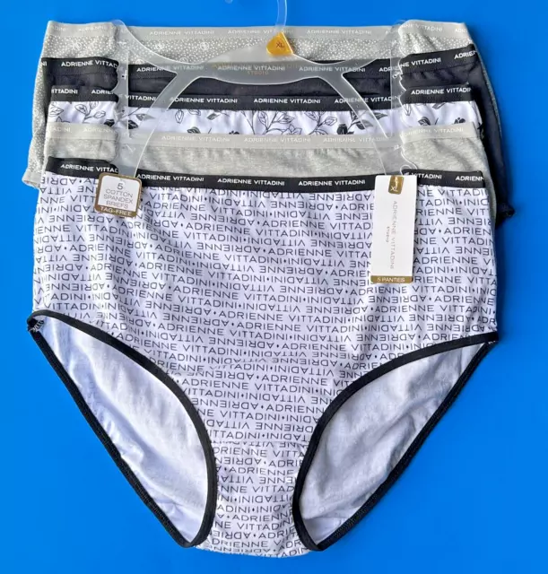 ADRIENNE VITTADINI ~ Womens Brief Underwear Panties Cotton Blend 5-Pair ~ M  £25.26 - PicClick UK