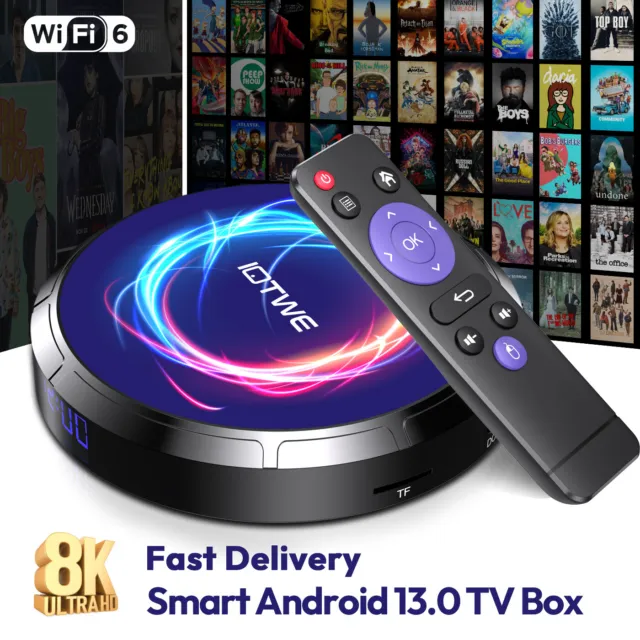 2024 Upgraded Android 13.0 Smart TV Box 5G WiFi6 8K UHD Media Stream Player NEW