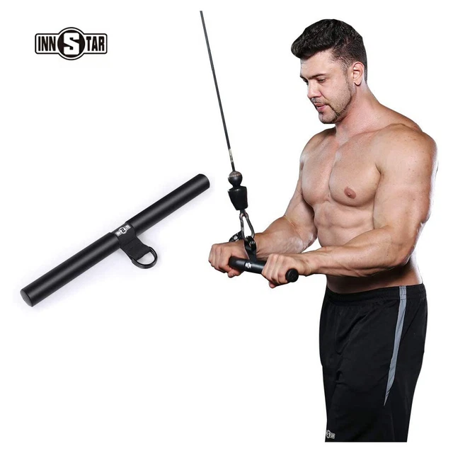 INNSTAR UPGRADED PULL down LAT Bar Exercise Handle Rod Machine Cable