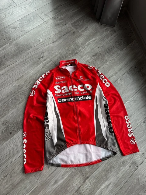 Maillot Cycliste Vintage Cannondale Saeco – Édition 1998, Taille XL, Manches Courtes