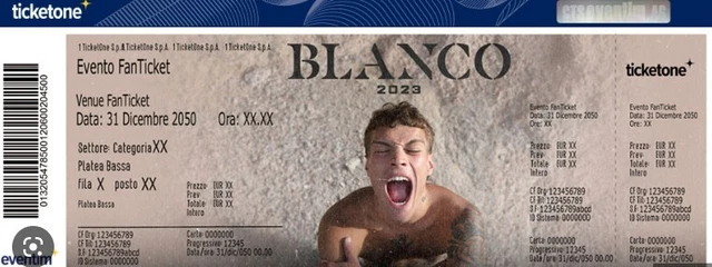 Biglietto Blanco Milano San Siro prato 20/07/2023