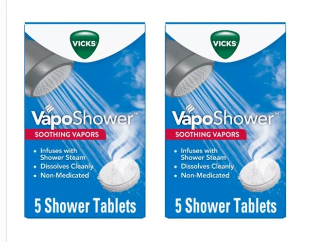 x2 VapoShower Soothing Vapors 5ct Shower Tablets ea (PACK OF 2)
