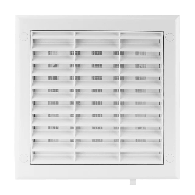 Lüftungsgitter Wetterschutzgitter D-RU 250x250 Mm | Mit Luftstromregelung, Verschließbar, Farbe Weiß
