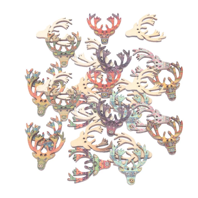 50 Pcs Décor De Wapiti Boutons D'orignal De Noël Boiseries