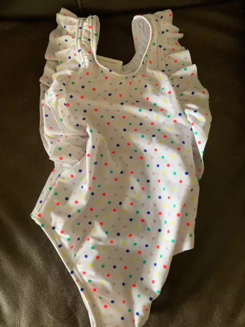 BNWT Baby Girls Pink Polka Dot Swimming Costume Age 2-3 Years From M&S