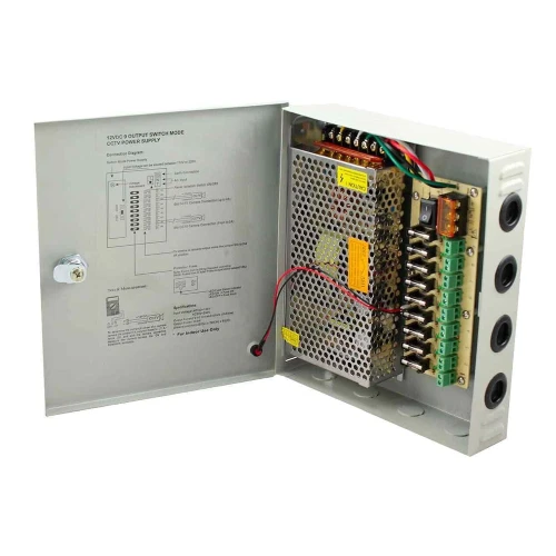 Interrupteur d'alimentation pour vidéosurveillance 12V 9 sorties switch box 15A