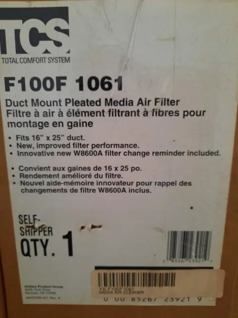 F100F1061 16 X 25 Duct Mount Pleated Media Air Filter   Br2