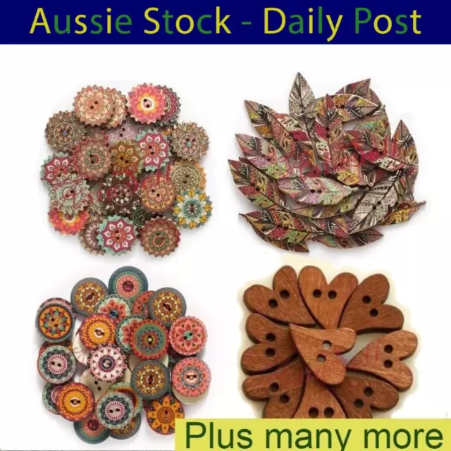 Wooden Buttons Retro Handmade Clothes 20-25mm Sewing Clothing 30/50pcs