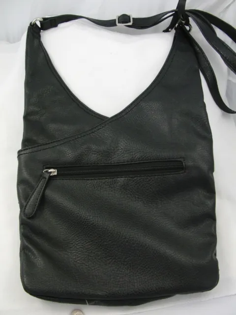 Rosetti black faux vegan leather cross body shoulder purse multiple pockets 3