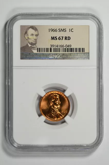 1966 SMS 1C Lincoln Memorial Cent NGC MS 67 RD