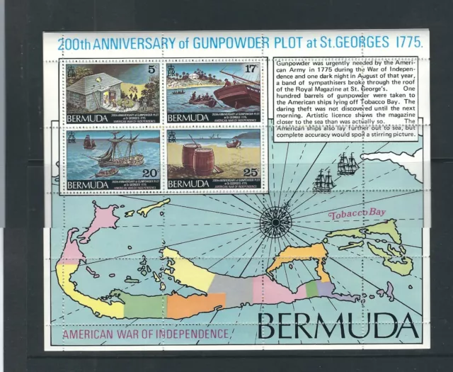 Bermuda  SC # 322a 200th Anniversary Of Gunpowder Plot At St Georges 1775 . MNH