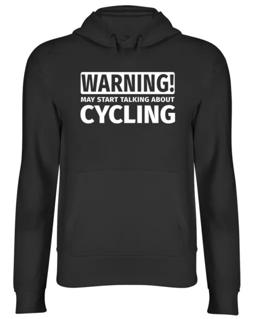 Felpa con cappuccio top con cappuccio Warning May Start Talking about ciclismo uomo donna