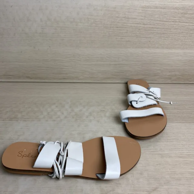 Splendid Tan/White Leather Open Toe Ankle Wrap Gladiator Sandals, Size 7.5B
