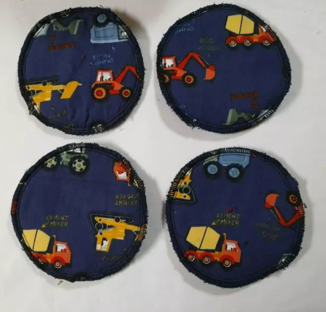 4 Trucks & Digger 3 layer Washable Reusable Absorbent Nursing/Breastfeeding Pads