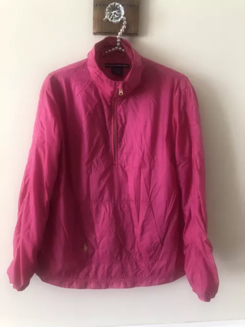 Ralph Lauren Golf Womens Size XS Pink Windbreaker Jacket Mesh Lined