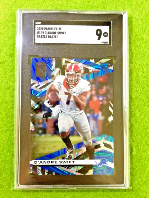 DAndre Swift POP 1/1 RAZZLE DAZZLE PRIZM SGC 9 ROOKIE CARD RC 2020 MAKE AN OFFER