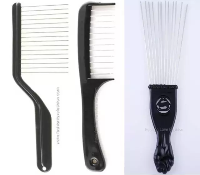 1 Piece Hair K-Cutter Styling Comb Pik Metal Tooth afro braid or Metal Fan Pik