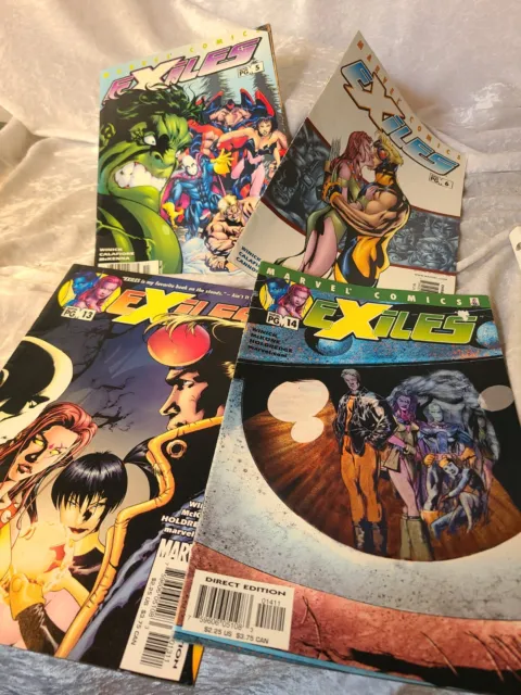 EXILES COMIC BOOK LOT of 4 Vol.5,6,13,14  (Marvel 2001) VERY NICE!!