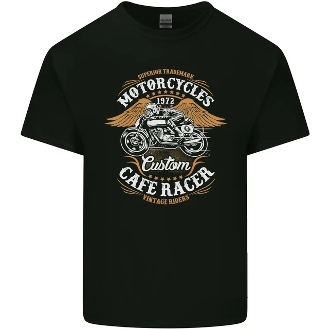 Biker Custom Cafe Racer Motorcycle Mens Cotton T-Shirt Tee Top