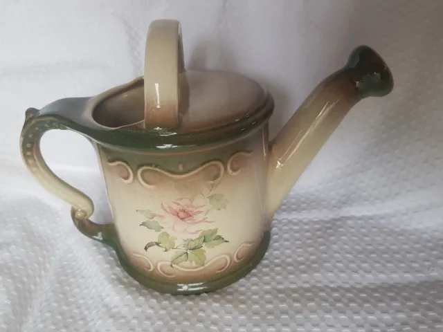 Vintage Wagner And Ryder Ceramic Watering Can. Made In Australia Heritage Green