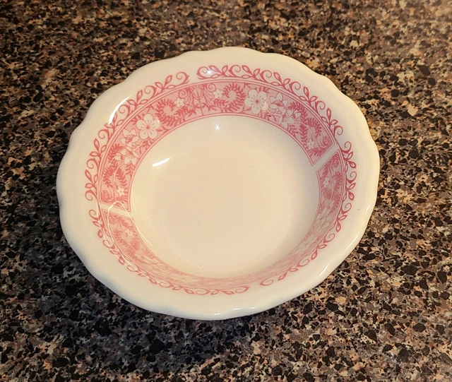 Vintage Syracuse China Strawberry Hill  Red Flowers Cereal or Desert Bowls