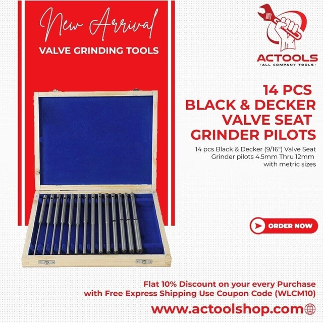 14PCS BLACK & Decker Valve Seat Grinder Pilots Grinding Hardened Stems