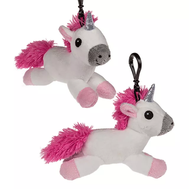 Schlüsselanhänger Plüsch Einhorn Unicorn mit Sound und Karabiner Haken ca. 17 cm