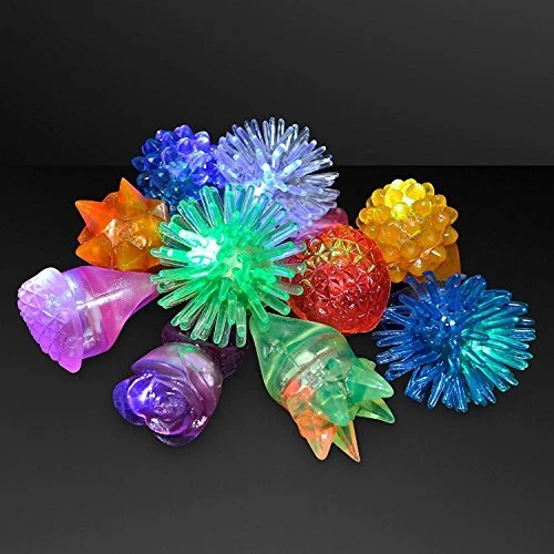 LED Flashing Jelly Rings 24 CT Soft Jelly Light Up Rings with Flashing