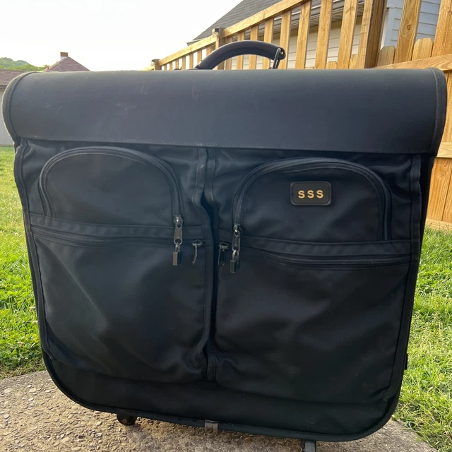 Tumi Spinner Pull Along Extended Trip 4 Wheeled Garment Bag Black 6-8 Suit Shoes