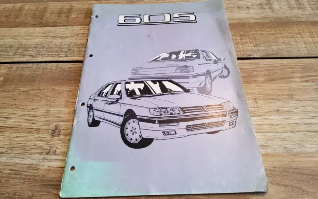 Catalogue brochure Prospectus Peugeot 605 informations techniques 1989