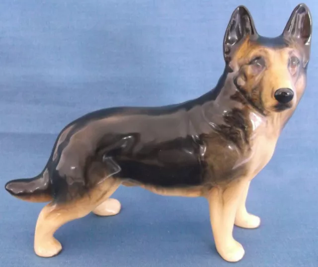 Vintage German Shepherd Alsatian Dog Beswick Style Figurine Gloss Finish