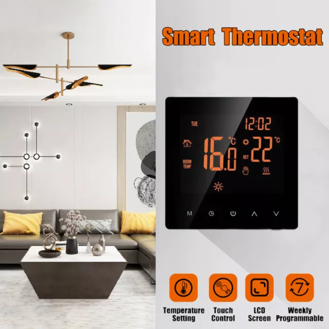 Touch Screen LCD WiFi Smart Programmable Thermostat Electric Heating App Control