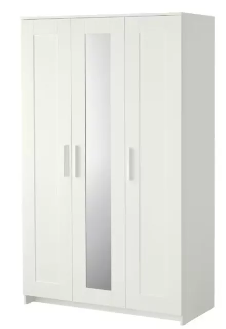 Ikea BRIMNES Wardrobe with 3 doors, white, 117x190 cm