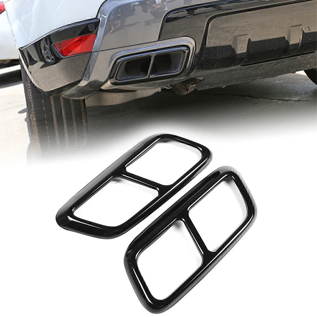 2 copritubi marmitta scarico nero per Land Rover Range Rover Sport 2018-19