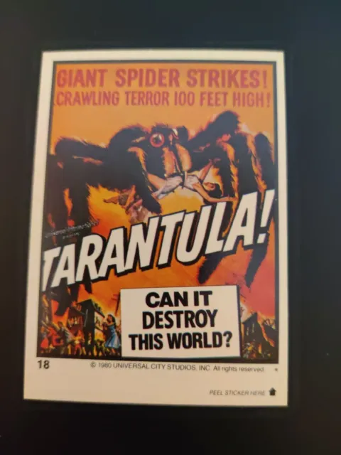 1980 Universal Studios Monster Hall of Fame Sticker Card #18 The Giant Tarantula