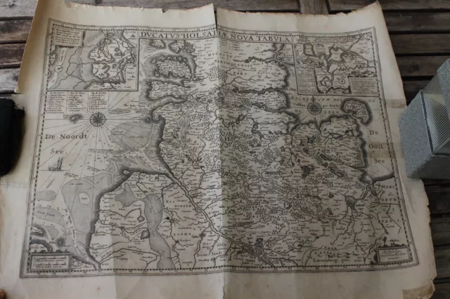 1773 Muy Antiguo Mapa de País Mar Del Norte Mar Báltico Schleswig Holland?