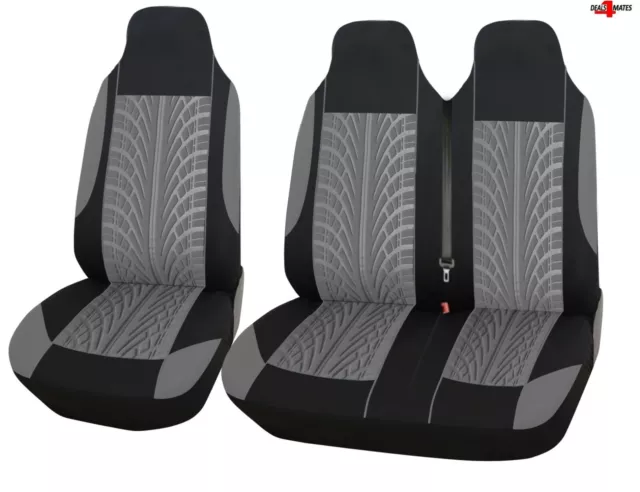 For Mercedes Vito Sprinter Vaneo Tire Design Grey Soft Fabric Van Seat Covers