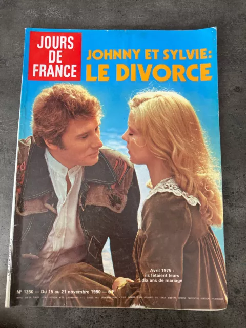 JOURS DE FRANCE N°1350 15/11/1980 JOHNNY HALLYDAY SYLVIE VARTAN le divorce   I65