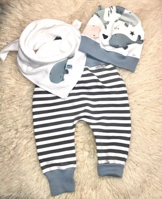 Baby Set Pumphose ,Halstuch und Beanie ab Gr. 56 - 8o Dawanda NEU!!! 3