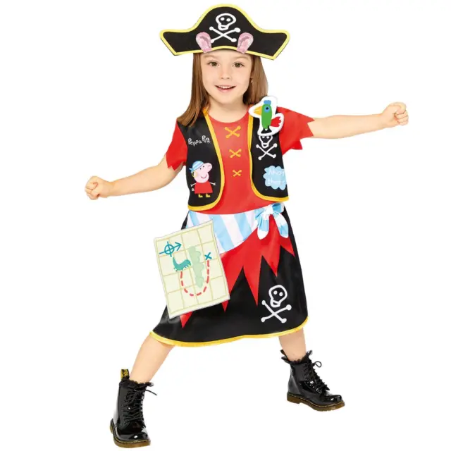 Ragazze Ufficiale Peppa Pig Multicolore Halloween Compleanno Cartoon Pirata