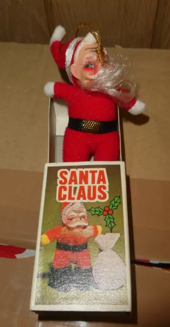 Vintage Christmas Decoration Tree Father Santa Claus figure 1950's matchbox