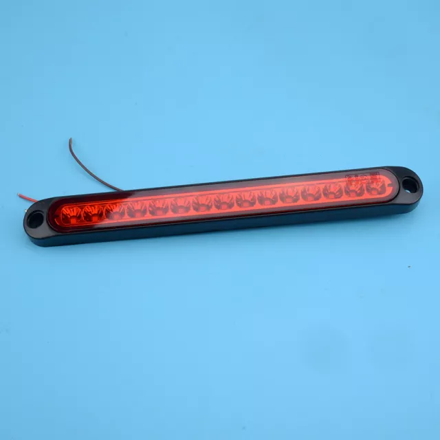 Red 15-LED Sealed Truck Trailer 3rd Brake Tail Light Strip Rear Turn Signal Lamp