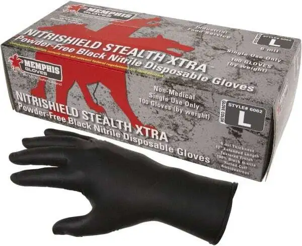 100 Pack MCR Safety 6062M Disposable Gloves, Size Medium, 6 mil, Nitrile