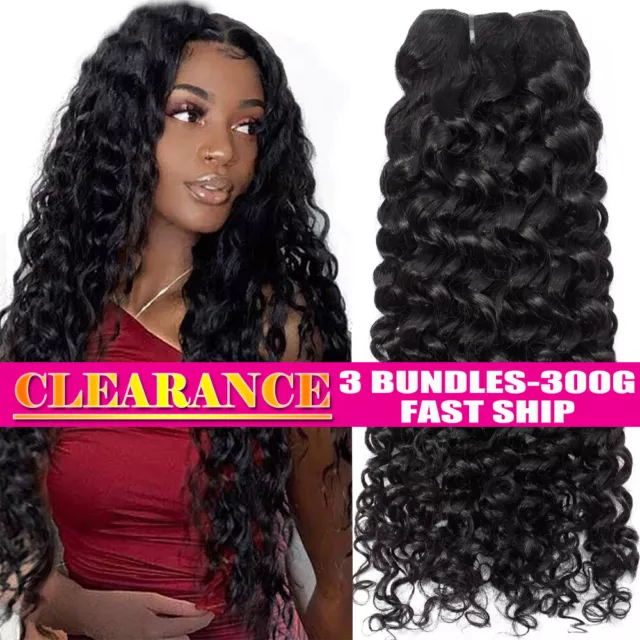 3Bundles  100% Virgin Human Hair Brazilian Hair Weave Weft Extensions Water Wave